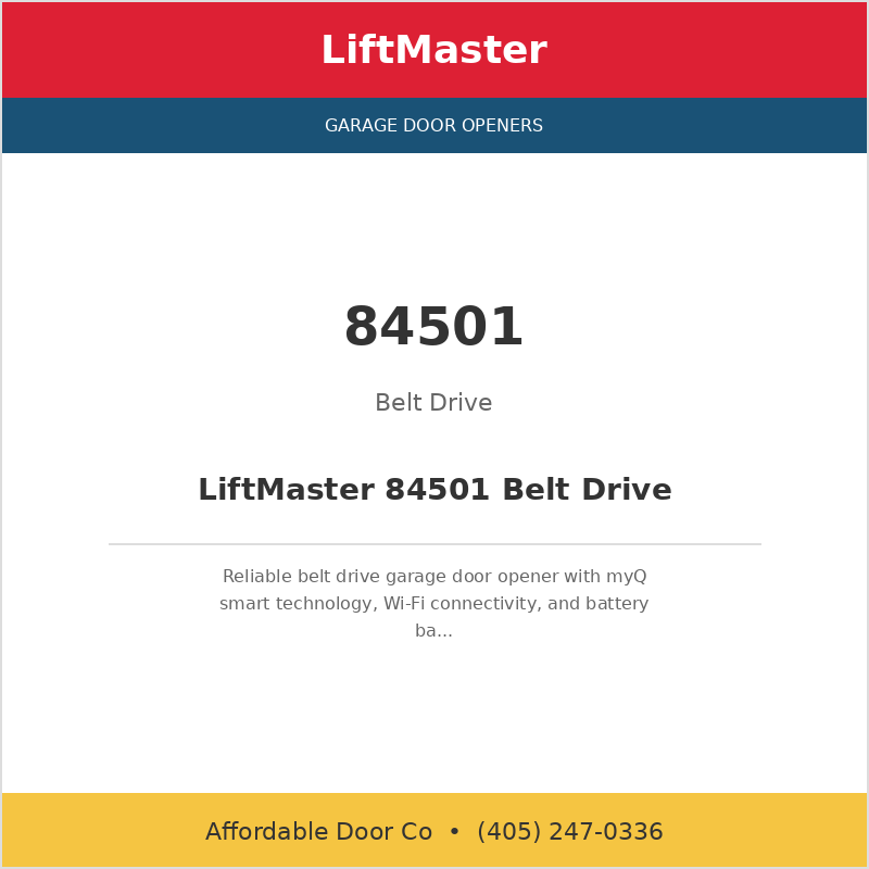 LiftMaster 84501 Belt Drive — garage door repair Oklahoma City